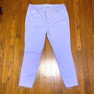 Old Navy Lavender Rockstar Mid Rise Cut Off Jeans Size 16